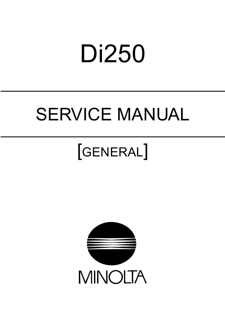 Konica-Minolta MINOLTA Di250 GENERAL Service Manual-1